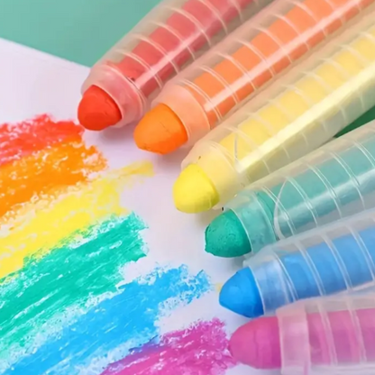 Retractable Washable Crayons - 6 different colors